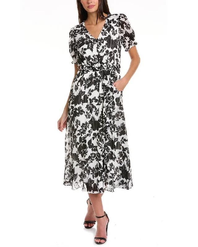 Anne Klein Stella Midi Dress Fashionable Sheer Sleeve Midi Dress