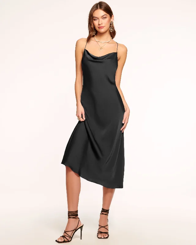 Averi Slip Midi Dress Elegant Satin Slip Midi Dress