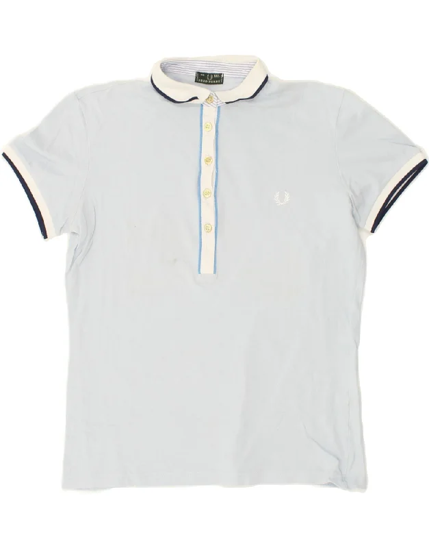 FRED PERRY Womens Polo Shirt UK 20 2XL Blue Classic Basic Short Shirt