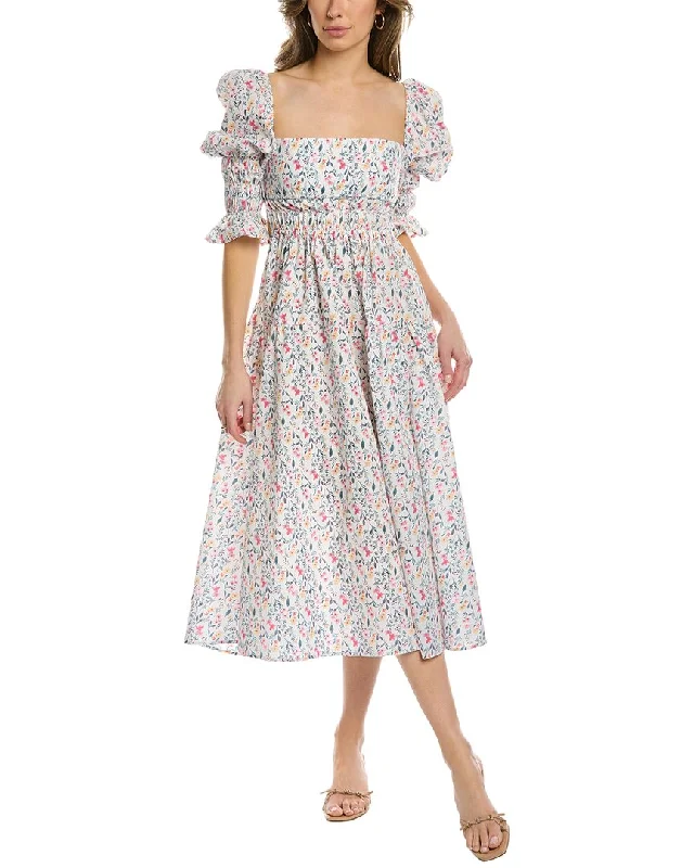 Moonsea Floral Midi Dress Fashionable Skater Midi Dress