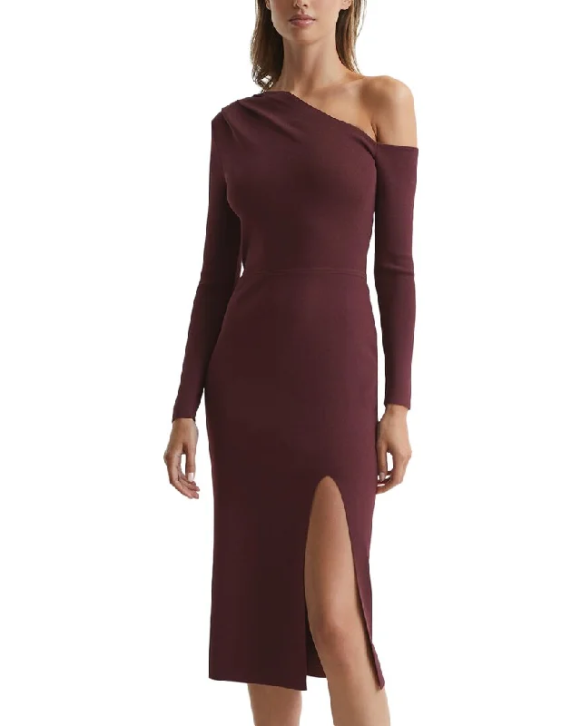 Reiss Lissy Knitted Bodycon Midi Dress Trendy Mock Neck Midi Dress