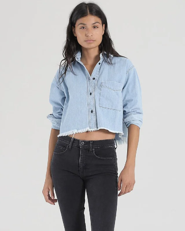 Denim Shirt Casual Cotton Short Shirt