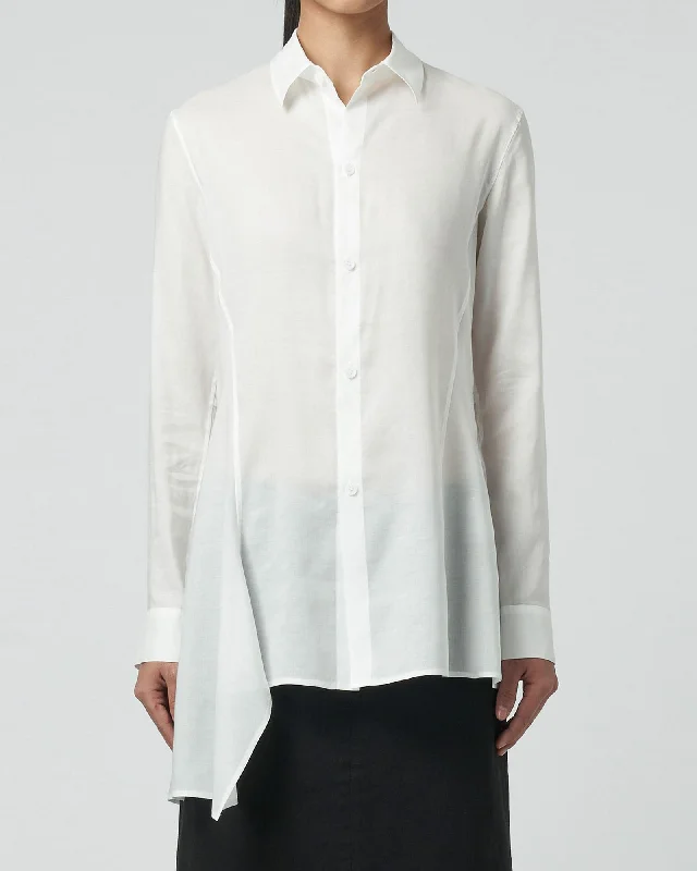 Long Shirt Modern Short Sleeve Top