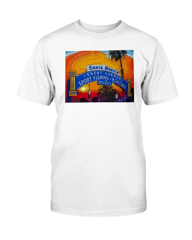 Santa Monica Pier Sign - Unisex T-Shirt Terry Blend Velvet Blend Canvas Blend