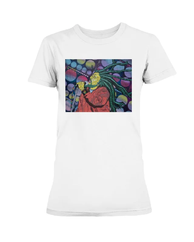 One Love Mixed Media 1 - Missy T-Shirt Hooded Caped Shawl Collar