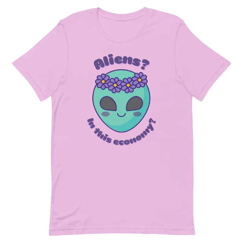 Aliens? In this economy? Unisex t-shirt Basic T-Shirt Crew Neck Short Sleeve