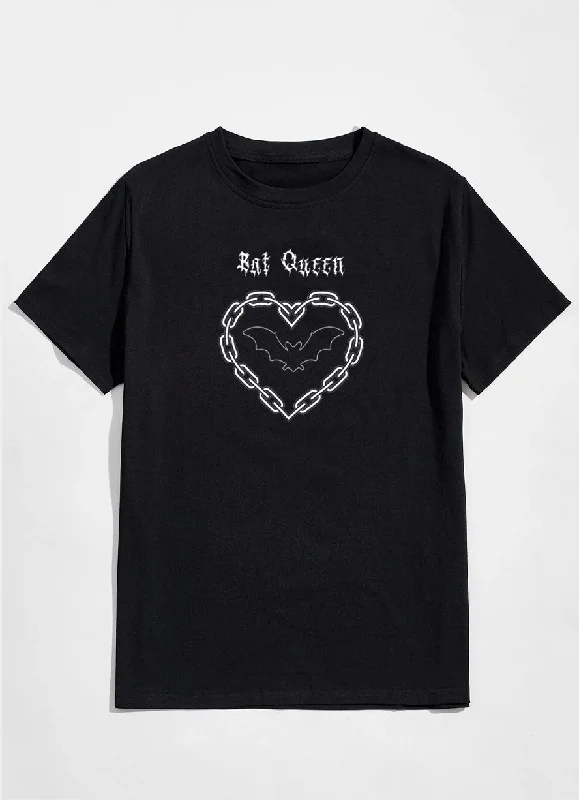 Bat Queen Women's Graphic T-Shirt Polka Dot Checkered Tartan