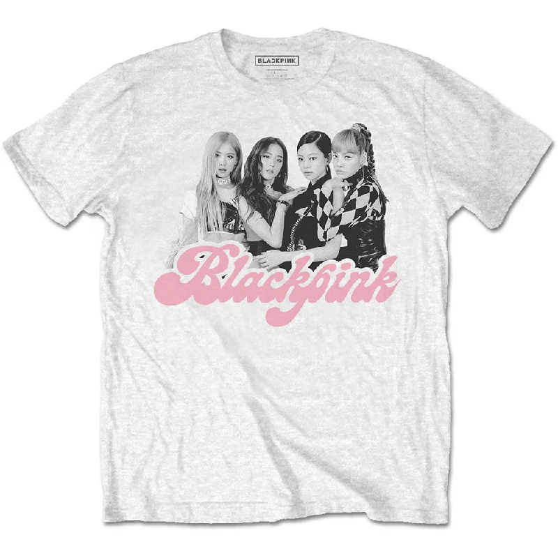 BlackPink | Official Band T-Shirt | Photo T-Shirt Notch Collar Peter Pan Collar Cowl Neck