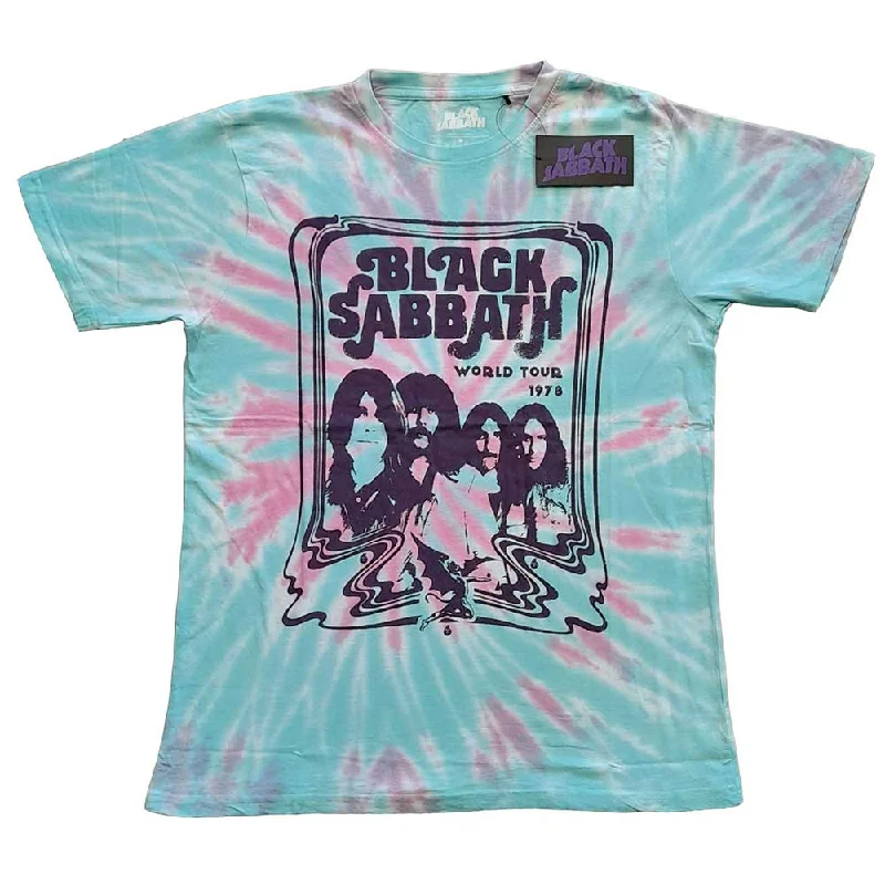 Black Sabbath | Official Band T-Shirt | World Tour '78 (Dip-Dye) Fitted T-Shirt Seamless Stretchy