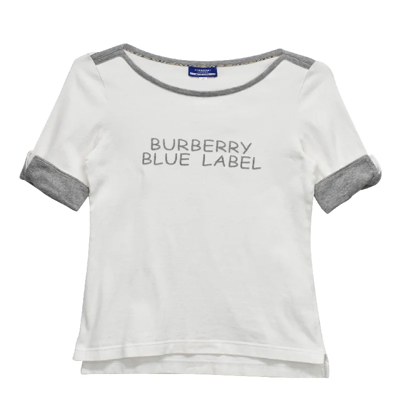 Burberry Blue Label T-Shirt - Women's 38 Fleece Fabric Down Fabric Feather Fabric