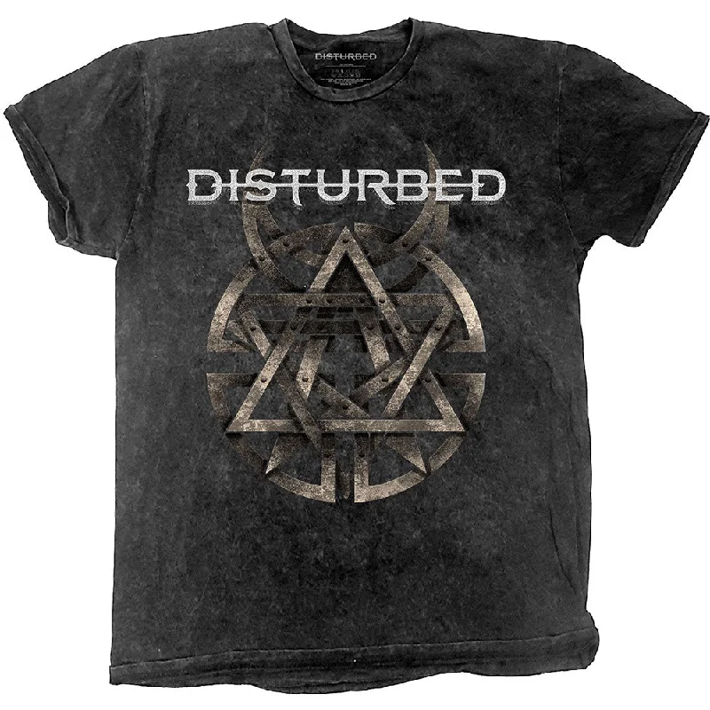 Disturbed | Official Band T-Shirt | Riveted (Dip-Dye, Mineral Wash) Machine Wash Dry Clean Hand Wash