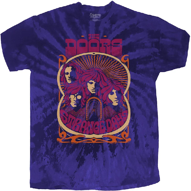 The Doors | Official Band T-shirt | Strange Days (Dip-Dye) Spandex Blend Rayon Blend Denim Blend