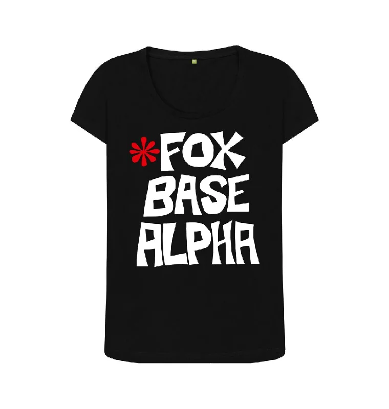 Fox Base Alpha Reverse Logo scoop neck t-shirt Modern Contemporary Chic