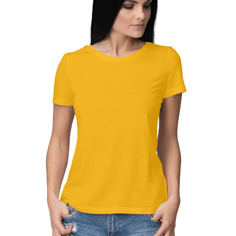 Golden Yellow - Plain T-shirts Cashmere Blend Cotton Blend Poly Blend