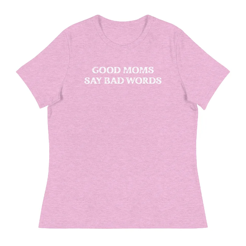 Good Moms Say Bad Words Women's Tee Cotton Fabric Linen Fabric Terry Fabric