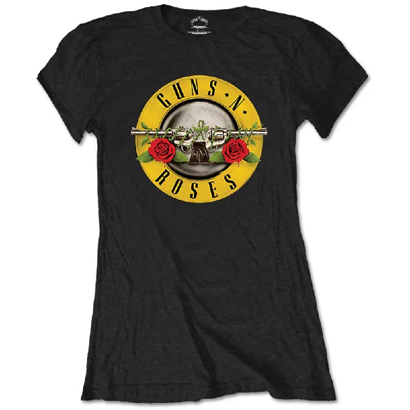 Guns N' Roses Ladies T-Shirt: Classic Bullet Logo (Skinny Fit) Cozy Warm Stylish