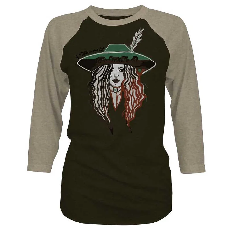 Hooey Women's Feather Hat Graphic T-Shirt Solid Color Striped Floral