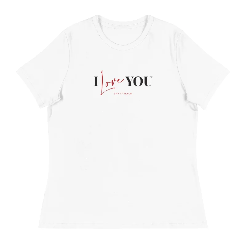 I Love You Women's Tee Embroidered Appliqued Beaded