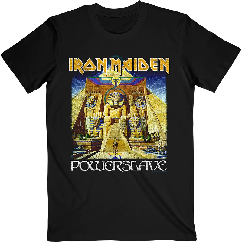 Iron Maiden | Official Band T-shirt | Powerslave World Slavery Tour (Back Print) Rayon Fabric Velvet Fabric Corduroy Fabric