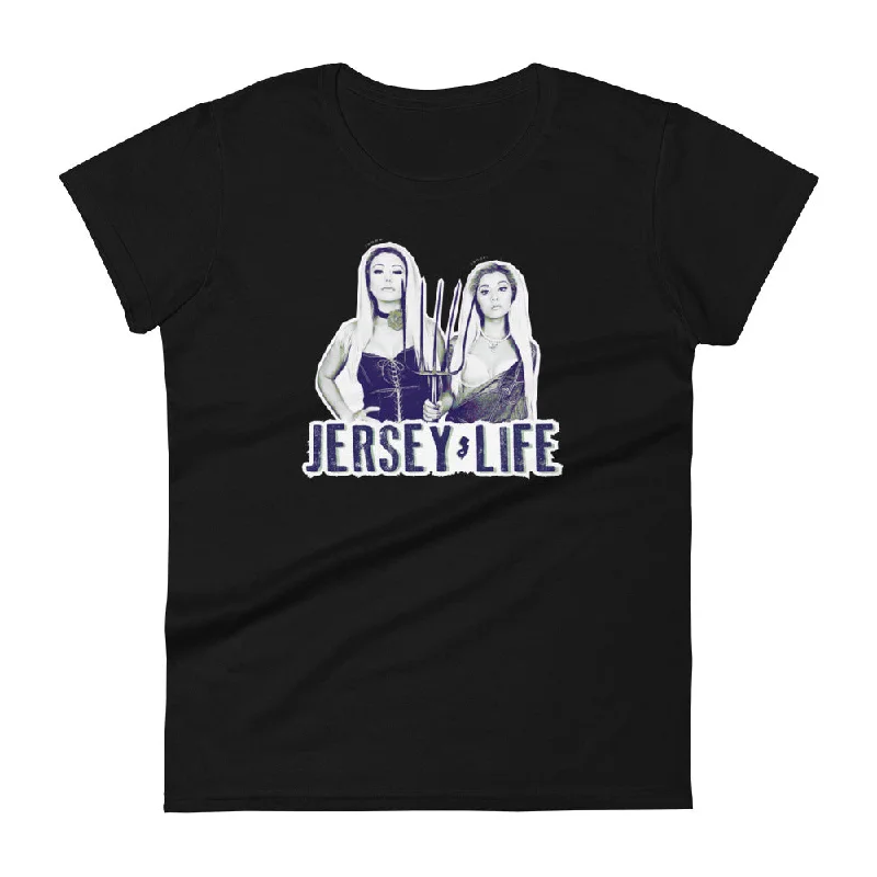 Jersey Life Womens Tee Mesh Blend Leather Blend Suede Blend