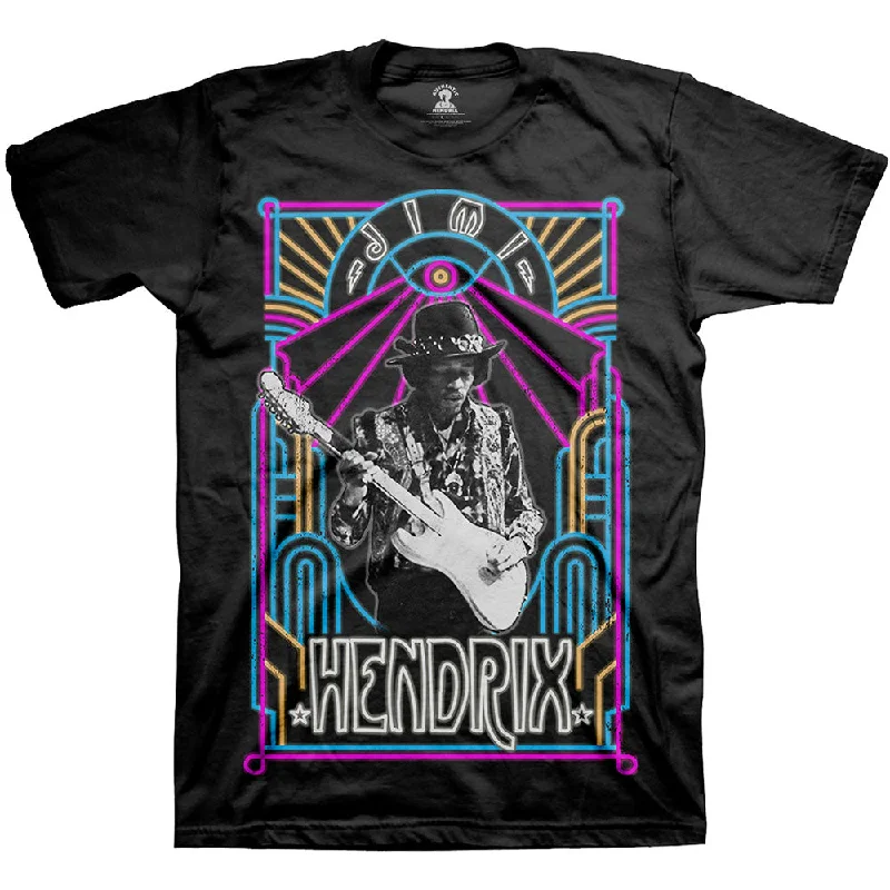 Jimi Hendrix | Official Band T-Shirt | Electric Ladyland Neon Collared T-Shirt Boat Neck A-Line