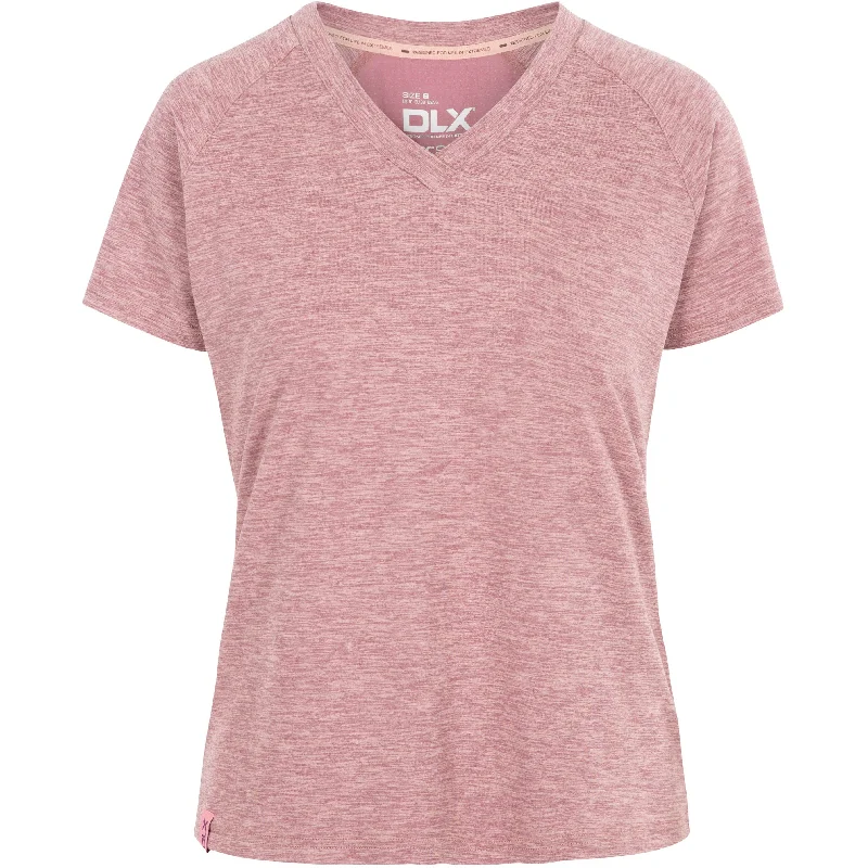 Judith Women's DLX T-Shirt in Rose Tone Marl Handmade Hand-knitted Hand-woven