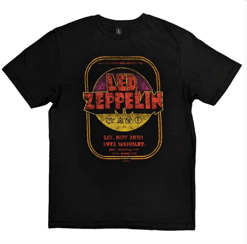 Led Zeppelin | Official Band T-shirt | 1971 Wembley Chenille Brocade Lace