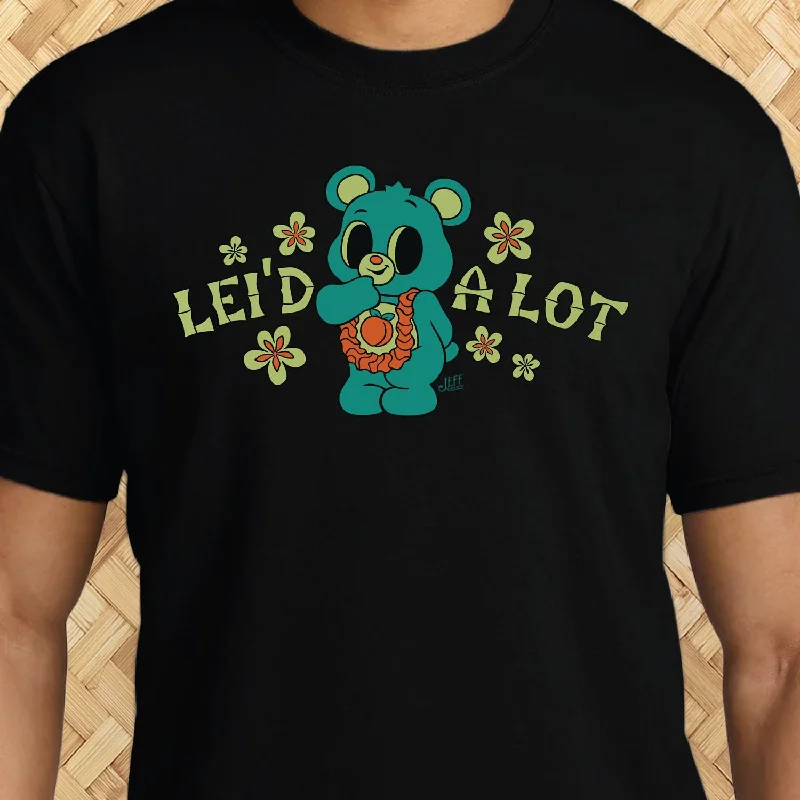 'Lei'd Alot Bear' Unisex Tee Nylon Fabric Polyester Fabric Spandex Fabric