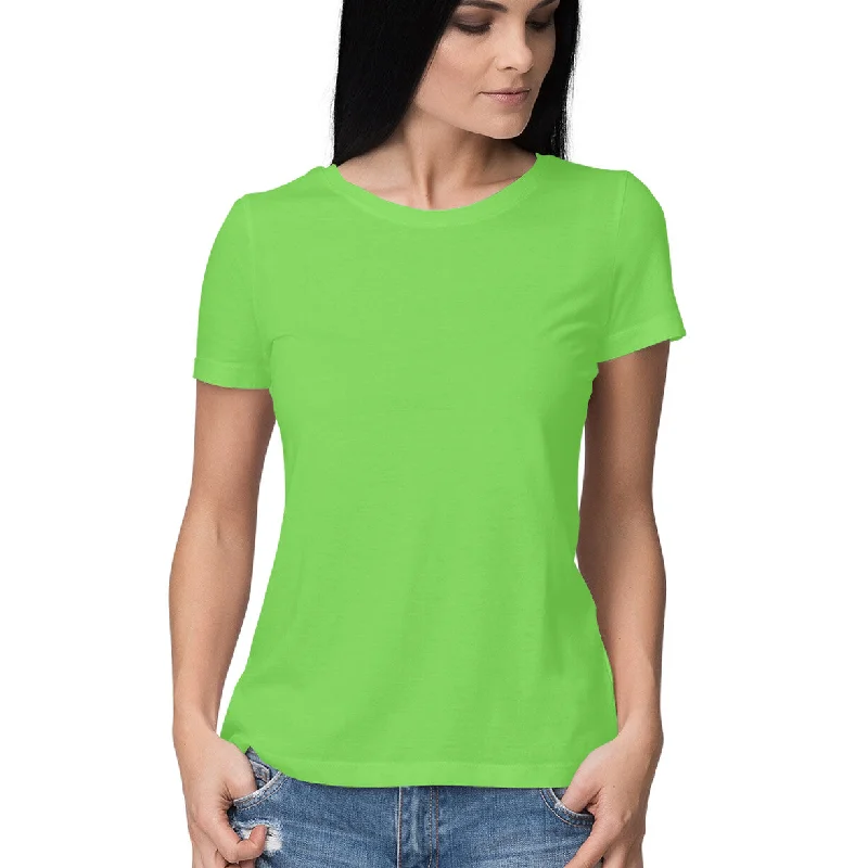 liril Green - Plain Women's t-shirt Lace Blend Ribbed Blend Corduroy Blend