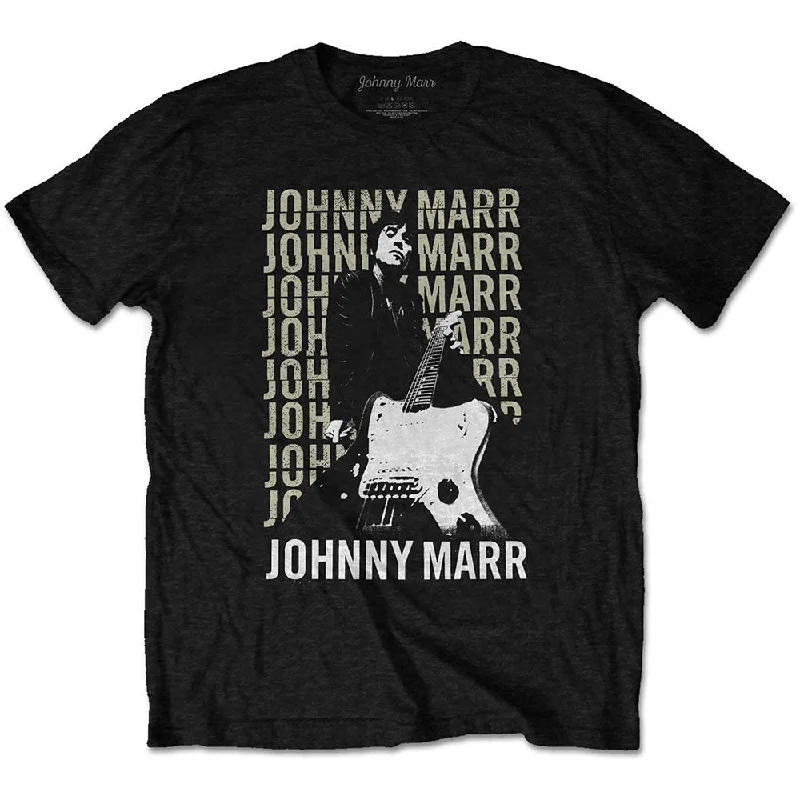 Johnny Marr | Official Band T-Shirt | Guitar Photo Lace Blend Ribbed Blend Corduroy Blend