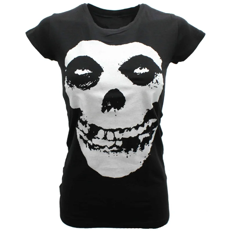 Misfits Crimson Ghost Womens Tee Front Pockets Side Pockets Patch Pockets