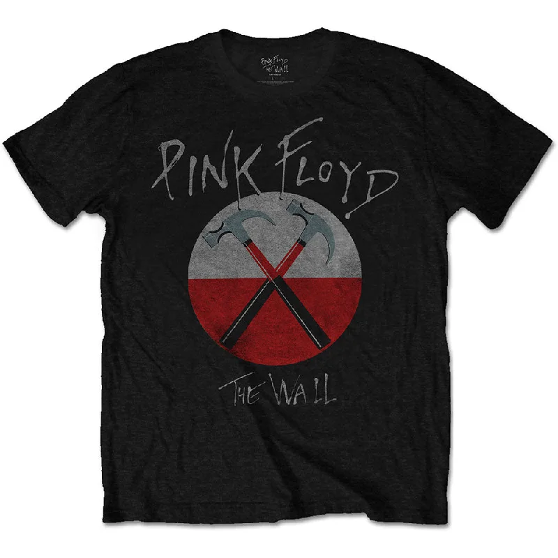 Pink Floyd | Official Band T-Shirt | The Wall Hammers Logo Knit Fabric Woven Fabric Fleece Fabric