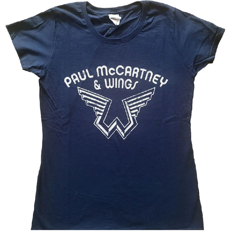 Paul McCartney Ladies T-Shirt: Wings Logo Modern Contemporary Chic