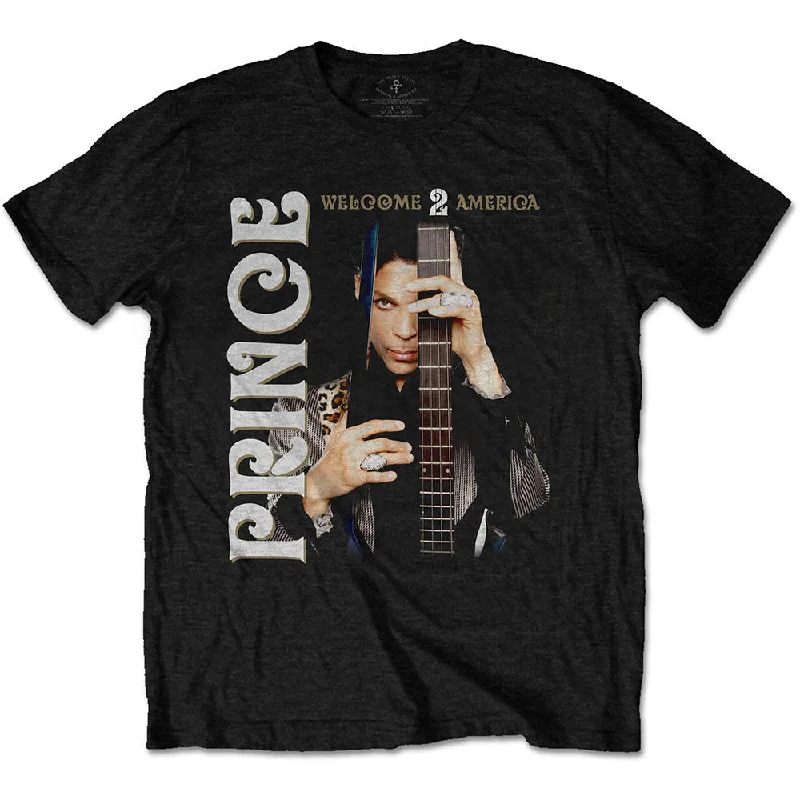 Prince | Official Band T-Shirt | Welcome 2 America Polka Dot Checkered Tartan