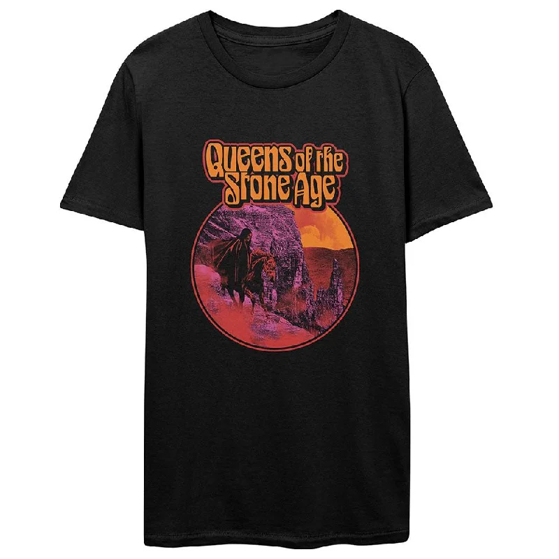 Queens Of The Stone Age T-Shirt: Hell Ride Knit Fabric Woven Fabric Fleece Fabric