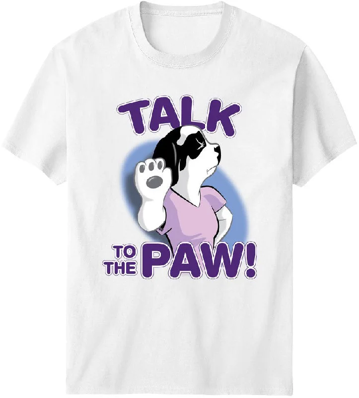 Talk To The Paw Front T-Shirt Mesh Blend Leather Blend Suede Blend