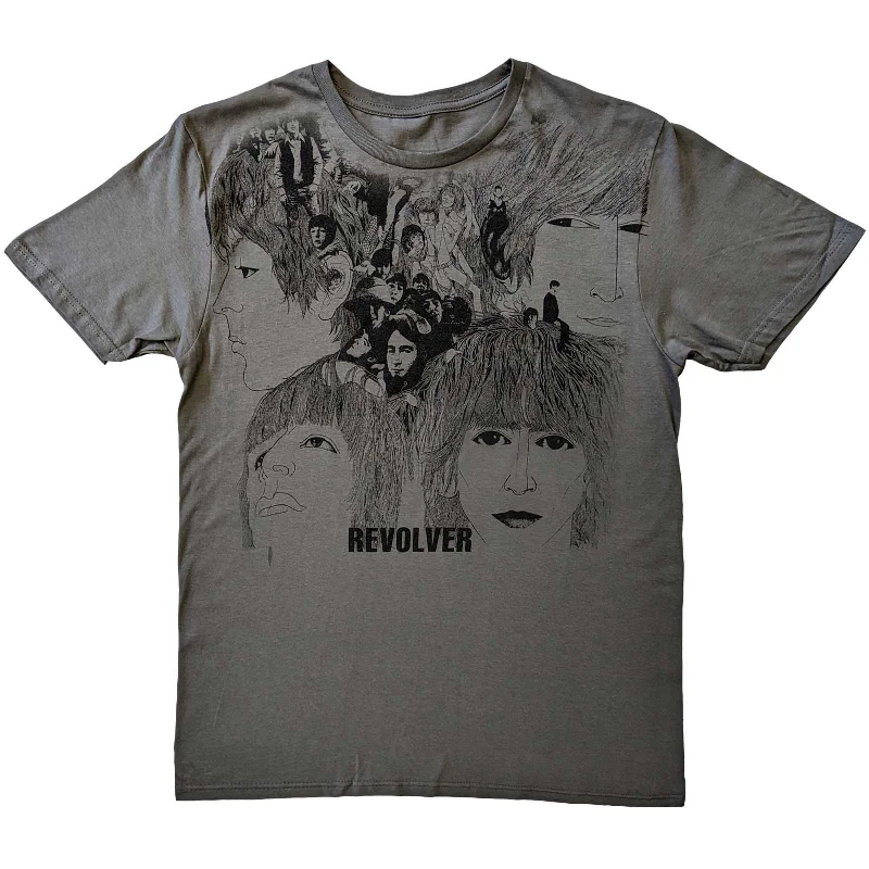 The Beatles | Official Band T-Shirt | Revolver Striped Floral Plaid