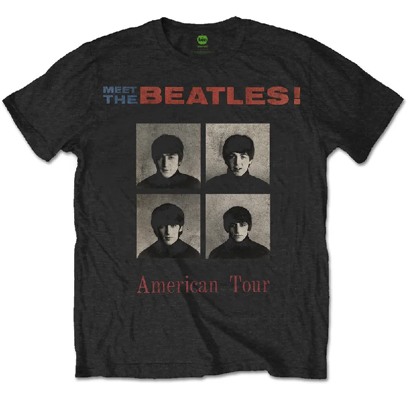 The Beatles | Official Band T-Shirt | American Tour 1964 (Back Print) Mesh Fabric Canvas Fabric Denim Fabric