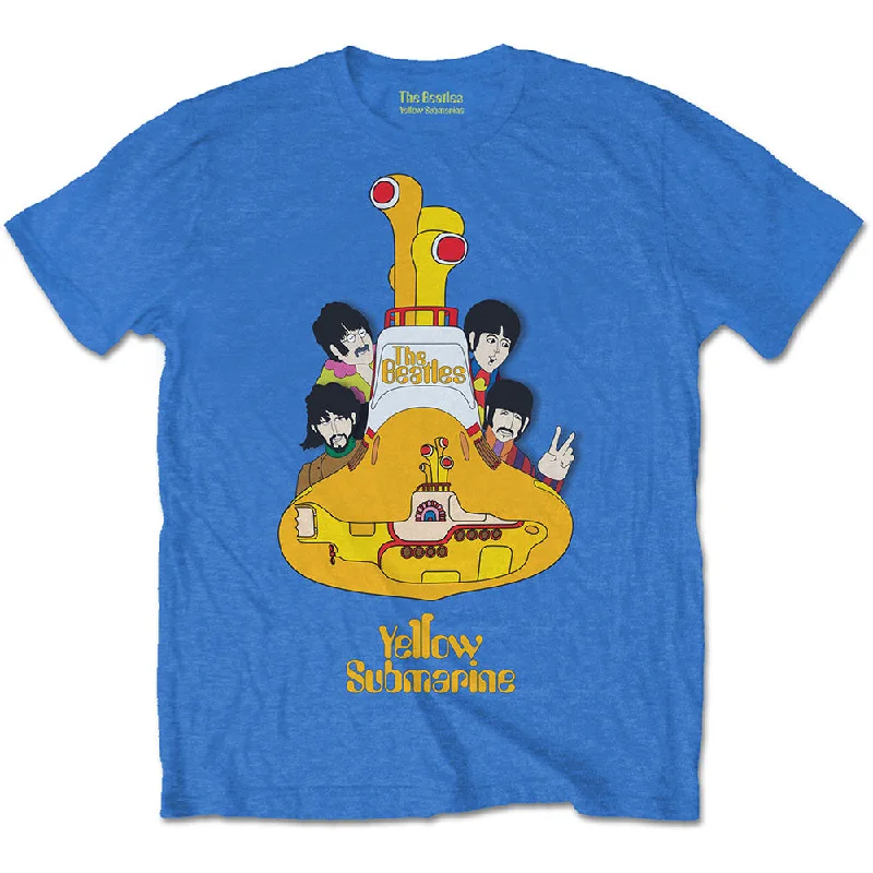 The Beatles | Official Band T-Shirt | Yellow Submarine Sub Sub Solid Color Striped Floral