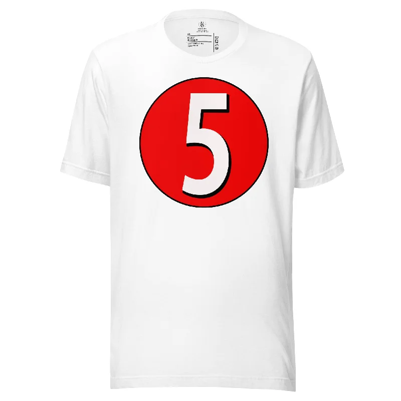 Unisex t-shirt: White on Red 5 Elegant Classic Vintage