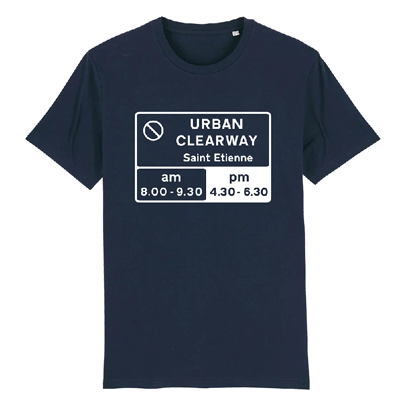 LIMITED EDITION URBAN CLEARWAY NAVY T-SHIRT Hooded Caped Shawl Collar