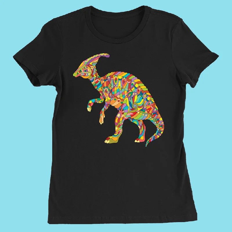 Women Hadrosaur Zentangle T-Shirt Terry Blend Velvet Blend Canvas Blend