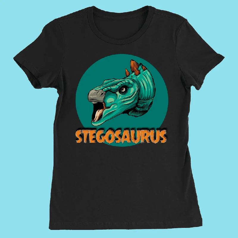 Women Stegosaurus Head T-Shirt Nylon Fabric Polyester Fabric Spandex Fabric