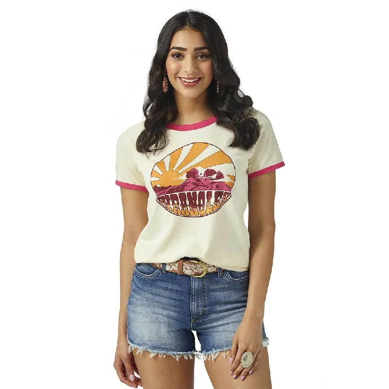 Wrangler Women's Retro Graphic T-Shirt Thin T-Shirt Open Front Quick Dry