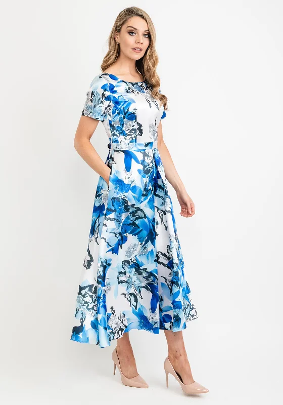 Cassandra Kimmy Floral Maxi Dress, Blue Stylish A-Line Maxi Dress