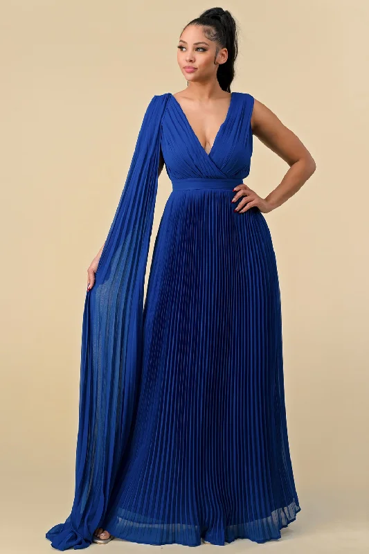 Long Sleeveless Pleated Maxi Dress Fashionable Sleeveless Maxi Dress