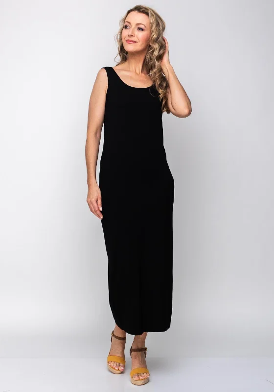 Naya Sleeveless Jersey Maxi Dress, Black Chic Summer Floral Maxi Dress