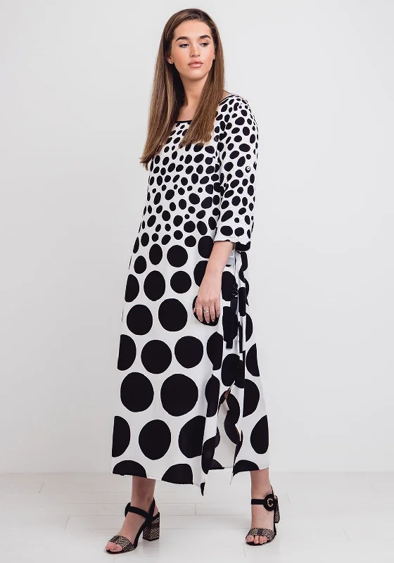 Naya Spot Print Maxi Dress, White & Black Stylish Empire Waist Maxi Dress