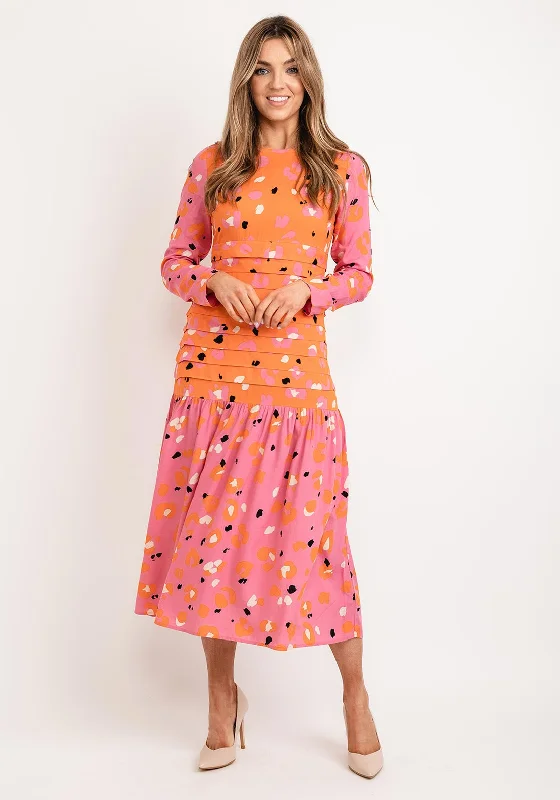 Never Fully Dressed Animal Print Maxi Dress, Pink & Orange Stylish Empire Waist Maxi Dress