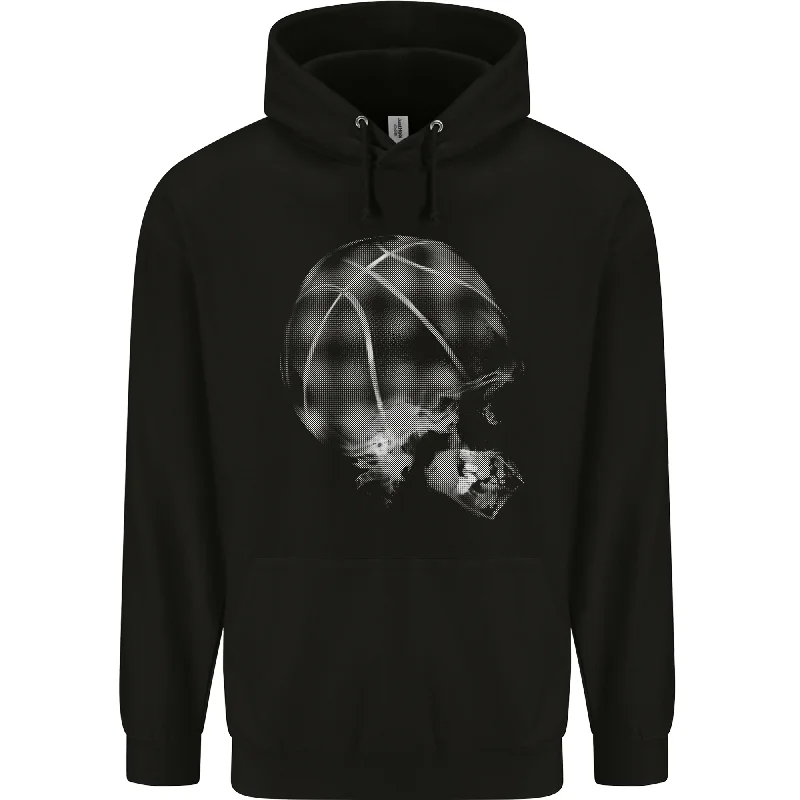 Basketball Skull Mens 80% Cotton Hoodie Hoodie with Hem Contrast Bold Stylish